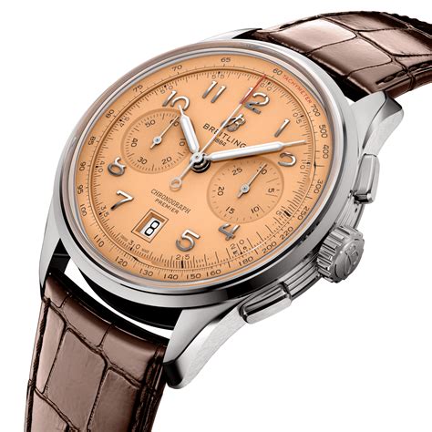 breitling premier automatic 42|breitling 42mm salmon dial.